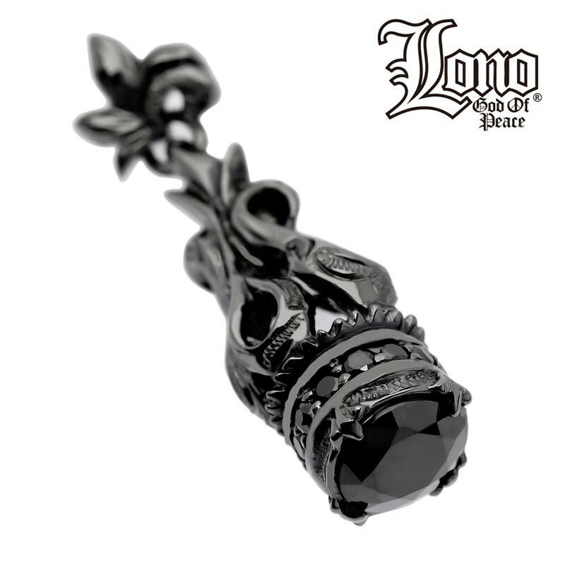 【P5+クーポン有】ハワイアンジュエリー ネックレス ペンダントトップ ヘッド シルバー925 ブラック ロジウム ジルコニア LONO ロノ ペレ 火の神 炎...