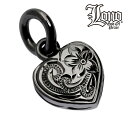 ハワイアンジュエリー ネックレス ペンダントトップ ヘッド シルバー925 ブラック ロジウム LONO ロノ ハート プルメリア 黒 波 スクロール プチ レ...