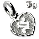 ハワイアンジュエリー ネックレス ペンダントトップ ヘッド シルバー925 LONO ロノ ハート イニシャル S 浮彫り ダイヤモンドカット プルメリア メン...