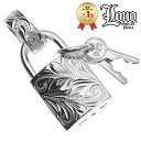 ハワイアンジュエリー ネックレス ペンダントトップ ヘッド シルバー925 LONO ロノ 鍵 南京錠 パドロック Lサイズ ペア プルメリア 波 メンズ レデ...