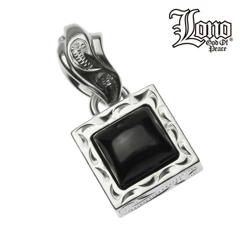 【P5+クーポン有】ハワイアンジュエリー ネックレス ペンダントトップ ヘッド シルバー925 ブラックスター LONO ロノ スクエア 石 波 プルメリア メ...