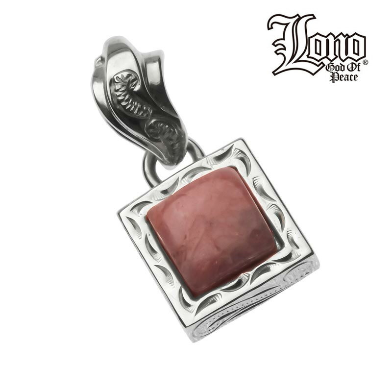 【P5+クーポン有】ハワイアンジュエリー ネックレス ペンダントトップ ヘッド シルバー925 インカローズ LONO ロノ スクエア 石 ローズ 波 スクロー...