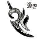 ハワイアンジュエリー ネックレス ペンダントトップ ヘッド シルバー925 ブラック ロジウム コーティング LONO ロノ トライバル調 波 プルメリア メン...