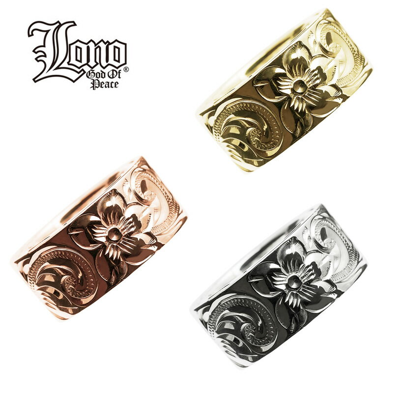 【P5+クーポン有】ハワイアンジュエリー リング 指輪 ゴールド 14K 14金 イエロー ピンク ホワイト 号 幅 LONO ロノ フラットリング 10mm ...