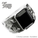 ハワイアンジュエリー リング 指輪 シルバー925 オニキス 号 幅 LONO ロノ ディズニー メンズ レディース パイレーツ 天使と悪魔 波 プルメリアプレ...