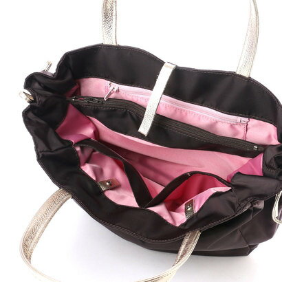 ブロンティベイパリスBRONTIBAYPARIS【フランス製】ナイロンバッグナプレス(ダークワインレッド*ゴールド)