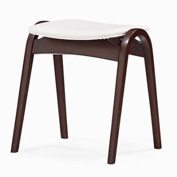 IDC OTSUKA/大塚家具 スツール 202 革Nアイボリー/WNブナ (ウォールナット)【返品不可商品】