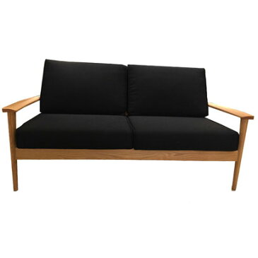 IDC OTSUKA/大塚家具 ソファ シネマN3 カバー・布/#2ブラック色 レッドオーク材/DDB色 (ブラック)【返品不可商品】