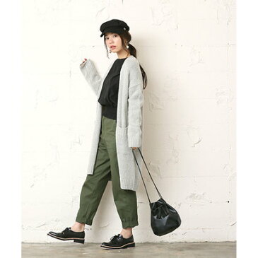 コカ coca 淡いカラーの上品ニットカーディガン (Gray)