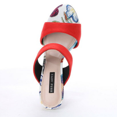 【EVOL】 BABY PURE CANDYデザインヒールサンダル BK23318 (レッドスエード) 【EVOL】 BABY PURE CANDYデザインヒールサンダル BK23318 (レッドスエード)