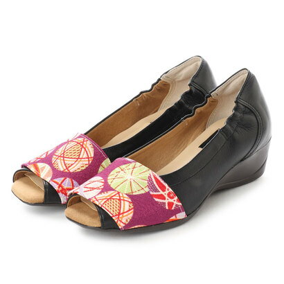 ジェイエスハートレーベル JS HEART LABEL 和柄ベルトデザインパンプス （ブラック）