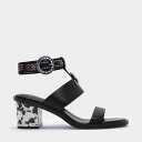 アンクルストラップ ブロックヒール サンダル / ANKLE STRAP BLOCK HEEL SANDALS （Black）