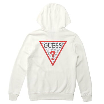 GUESS x Hello Kitty PATTERN TRIANGLE LOGO PULLOVER PARKA （IVORY） (ゲス × ハローキティ パターントライアングルロゴ プルオーバ