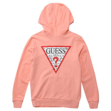 GUESS x Hello Kitty PATTERN TRIANGLE LOGO PULLOVER PARKA （PINK） (ゲス × ハローキティ パターントライアングルロゴ プルオーバー