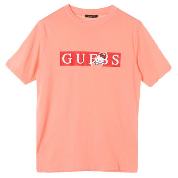 GUESS x Hello Kitty BOX LOGO TEE (PINK) (ゲス × ハローキティ ボックスロゴ Tシャツ)