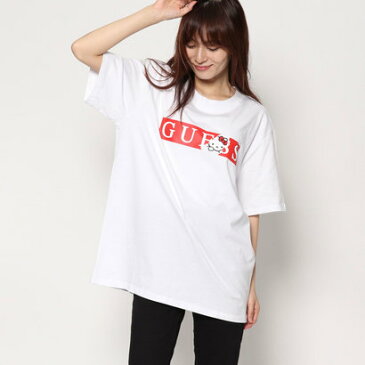 GUESS x Hello Kitty BOX LOGO TEE (PINK) (ゲス × ハローキティ ボックスロゴ Tシャツ)