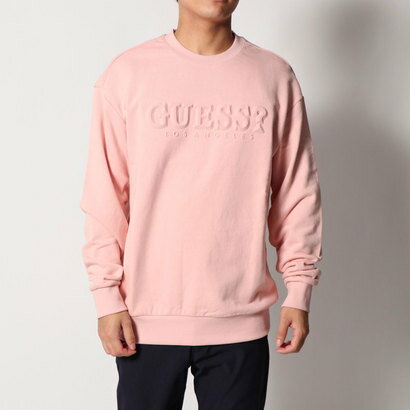 【アウトレット】ゲス GUESS EMBOSS LOGO SWEAT （PINK）