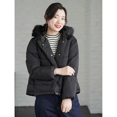 アースミュージックアンドエコロジー earth music&ecology ファイバーダウンファーブルゾン(ショート) （Black）