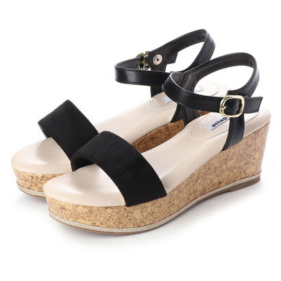 アタガール attagirl 6.5cm 厚底 ウェッジヒール ストラップ サンダル (ブラックスエード) アタガール attagirl 6.5cm 厚底 ウェッジヒール ストラップ サンダル (ブラックスエード)