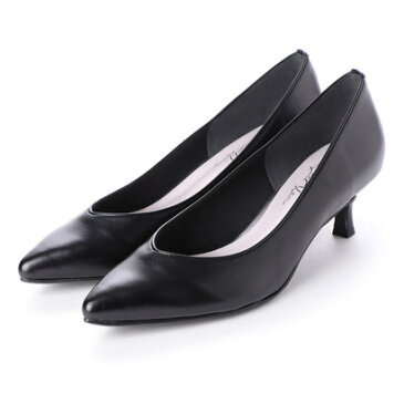 【レイン対応】ラウナレア Launa lea RainyDay Vカットポインテッドパンプス (ブラック)