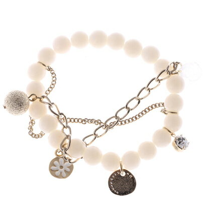 【アウトレット】【kahiko】プルメリアチャームブレスレット ホワイト