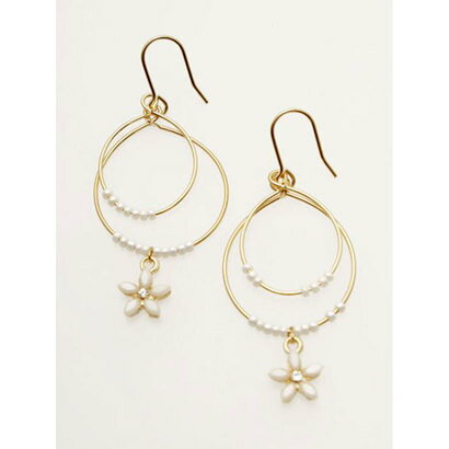 【kahiko】ティアプルメリアピアス ホワイト