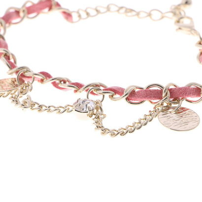 【アウトレット】【Kahiko】オーシャランレザーブレスレット ピンク