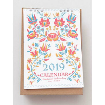 【アウトレット】【欧州航路】2019年卓上カレンダー ハンガリー刺繍モチーフ マルチ