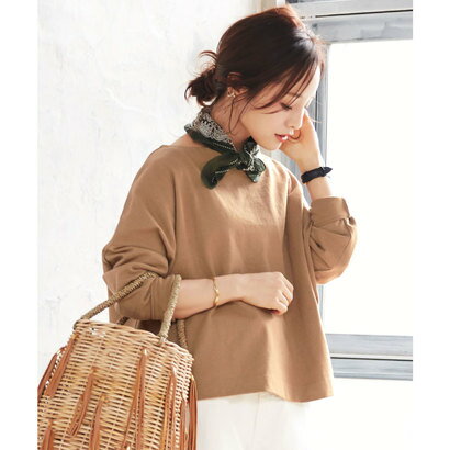 コウベレタス KOBE LETTUCE 【田中亜希子】ヘビーウェイトボートネックプルオーバー （ベージュ）