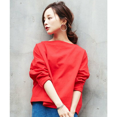 コウベレタス KOBE LETTUCE 【田中亜希子】ヘビーウェイトボートネックプルオーバー （レッド）