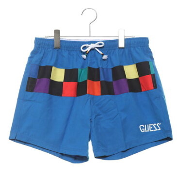 【アウトレット】ゲス GUESS GUESS x J BALVIN CHECKERED LOGO SWIM SHORTS （BLUE BUBBLE）