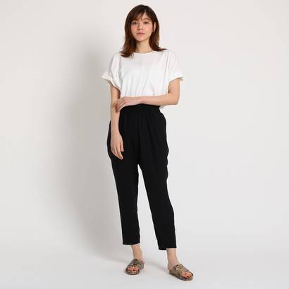 ジェット ニューヨーク JET NEWYORK 【洗える】ウエストギャザーデザイン サルエルパンツ (ベージュ) ジェット ニューヨーク JET NEWYORK 【洗える】ウエストギャザーデザイン サルエルパンツ (ベージュ)