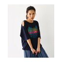 RODEO CROWNS WIDE BOWL BEACHSIDEオープンショルダーTシャツ ネイビー