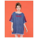 【アウトレット】little sunny bite denimteedress/カラーラインフリンジデニムワンピース INDIGO