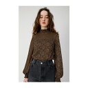 moussy SHIRRINGPLEATSLACEトップス ブラウン