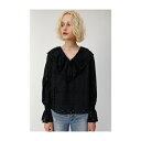 moussy COTTONLACERUFFLEブラウス ブラック