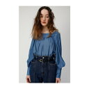 moussy SQUARENECKブラウス ブルー