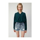 moussy RIPPEDFRINGEDENIMショートパンツ ライトブルー
