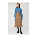 moussy FRONTBUTTONフレアスカート ダークベージュ