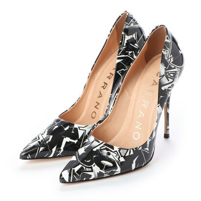 有名な高級ブランド高評価 あす楽 交換 返品可能 カラーノ Carrano レディースシューズ パンプス ロコンド アウトレット カラーノ Carrano グラフィティ柄エナメルパンプス ブラックコンビ 激安超歓迎正規品