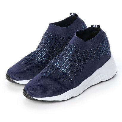 ミスティック グロウ MISTIC GLOW メタルビジュー付きニットスニーカー （NAVY）