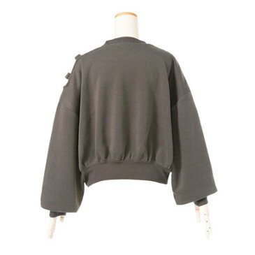 ユメテンボウ 夢展望 肩開き裏起毛トップス (ベージュ)