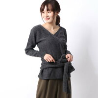 【アウトレット】ナノ ユニバース アウトレット NANO UNIVERSE outlet サッシュベルト付きニット (チャコール)