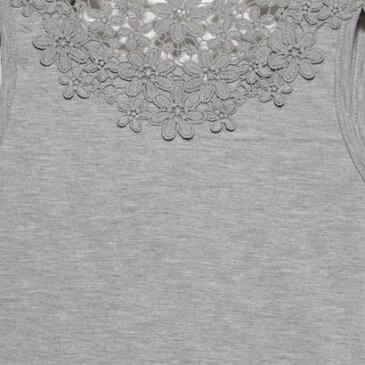 ラナン Ranan 後姿がきれい!バックレースタンクトップ (モクグレー)