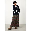 ロデオクラウンズワイドボール RODEO CROWNS WIDE BOWL フローラルプリーツマキシスカート (柄グリーン)