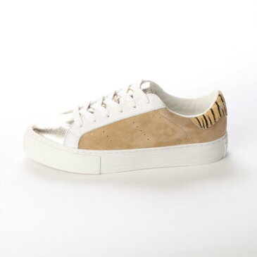 ノーネーム NO NAME ARCADE SNEAKER ハラコのゼブラ柄 × ヘビ柄異素材MIXスニーカー (SAND)