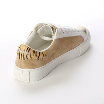 ノーネーム NO NAME ARCADE SNEAKER ハラコのゼブラ柄 × ヘビ柄異素材MIXスニーカー (SAND)