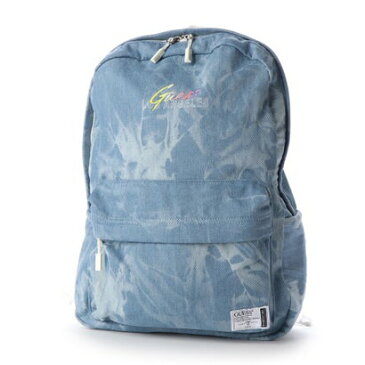 ゲス GUESS LOGO BLEACH DENIM BACKPACK （LIGHT BLUE）