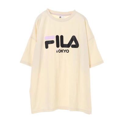 アースミュージックアンドエコロジー earth music&ecology FILA BIGロゴ ボックスTシャツ （White）