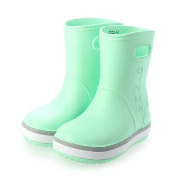クロックス crocs クロックバンド レインブーツ レインシューズ (ネオミント×ライトグレー)